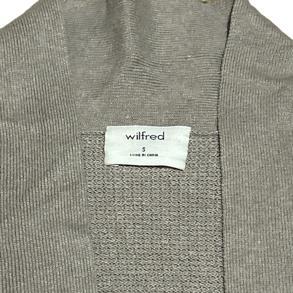 Aritzia Wilfred Copernic Cardigan Gray, Size Small.  cowl neck, front pockets - Picture 2 of 5